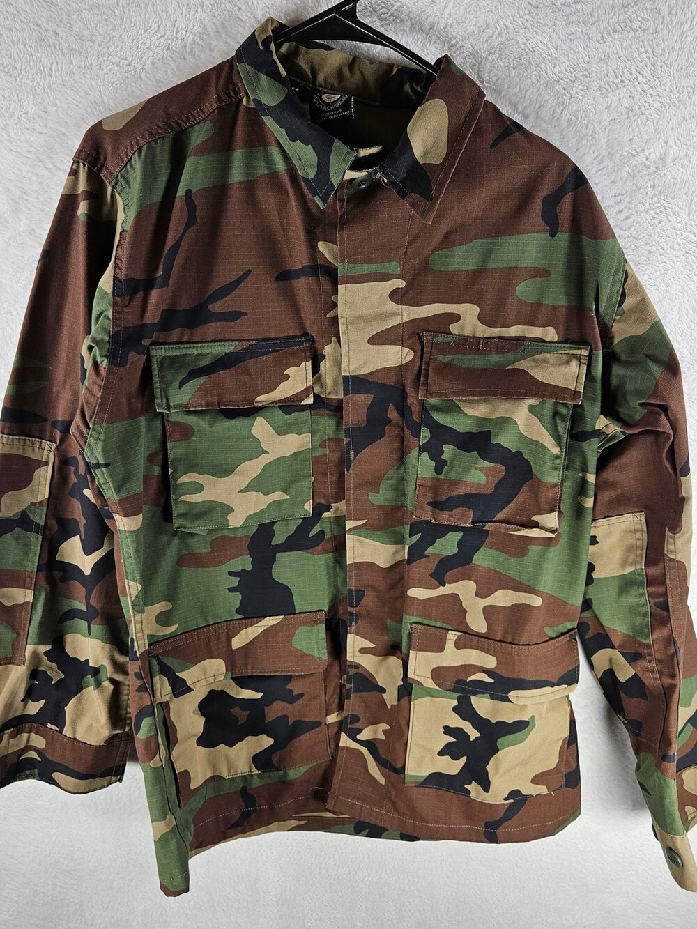 Genuine Gear BDU Ripstop Field Jacket Woodland Camo Men's Size Small